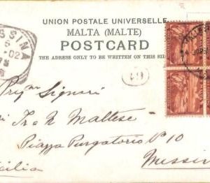 ac6753 - MALTA - Postal History - POSTCARD  to ITALY 1902