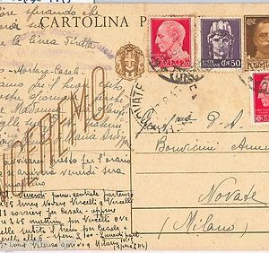 57187  - LUOGOTENZA - STORIA POSTALE: INTERO POSTALE con francobolli aggiunti