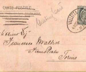 ac6755 - MALTA - Postal History - POSTCARD  to ITALY 1903