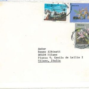 27351 - BOLIVIA - POSTAL HISTORY : COVER to ITALY 1974 - FLOWERS  ORCHIDS