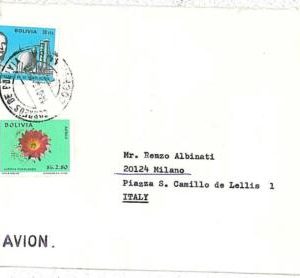 27354 - BOLIVIA - POSTAL HISTORY : COVER to ITALY - FLOWERS  ORCHIDS