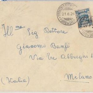 56325 EGYPT: COVER with ITALIAN postmark PIROSCAFO POSTALE Porto di SAVONA 1926