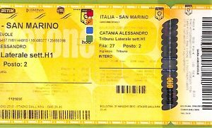 C1846- Vecchio BIGLIETTO PARTITA CALCIO 2013 ITALIA VS SAN MARINO
