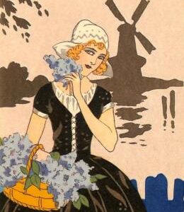 ab9723 - VINTAGE POSTCARD - Glamour Ladies - HAND PAINTED!