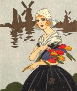 ab9724 - VINTAGE POSTCARD - Glamour Ladies - HAND PAINTED!