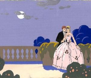 ab9709 - VINTAGE POSTCARD - Glamour Ladies - HAND PAINTED!