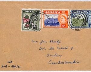 ai1607 - JAMAICA - Postal History - AIRMAIL COVER  to CZECHOSLOVAKIA  1958