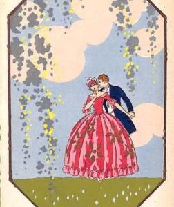 ab9702 - VINTAGE POSTCARD - Glamour Ladies - HAND PAINTED!