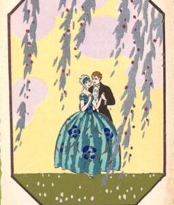 ab9699 - VINTAGE POSTCARD - Glamour Ladies - HAND PAINTED!