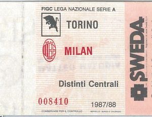 69504 - Vecchio  BIGLIETTO PARTITA CALCIO - 1987 / 1988: MILAN - TORINO