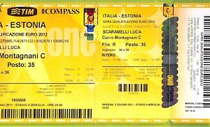 C1859- Vecchio BIGLIETTO PARTITA CALCIO 2011-2012 ITALIA VS ESTONIA