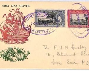 ai1608 - JAMAICA - Postal History - FDC COVER  1955 Tercentenary SLAVERY