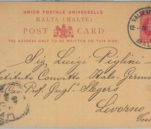 82619 - MALTA - Postal History - POSTAL STATIONERY CARD to ITALY  199