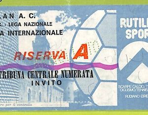 C2533- Vecchio BIGLIETTO PARTITA CALCIO 1977-1978 MILAN VS BETIS SEVILLA