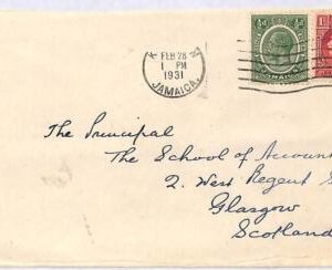 ai1596 - JAMAICA - Postal History -   COVER to SCOTLAND - 1931