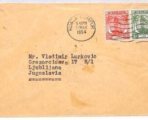 ai1620 - MALAYA  - Postal History - COVER  to YUGOSLAVIA Slovenia 1954