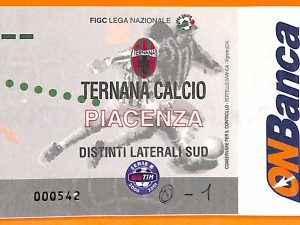 C0575- Vecchio BIGLIETTO PARTITA CALCIO - TERNANA VS PIACENZA