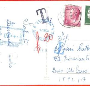 aa1837 - LUXEMBOURG - POSTAL HISTORY -  Postcard to ITALY - TAXED!  1971