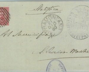 89386 - REGNO - STORIA POSTALE - ANCONA Annullo NUMERALE su BUSTA: Cupramontana