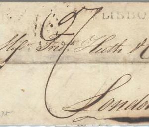 72494 - PORTUGAL - POSTAL HISTORY: Cover from BRITISH POST AGENCY in LISBON 1824