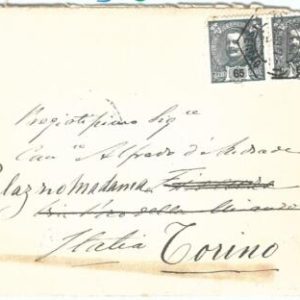 72497 - PORTUGAL - POSTAL HISTORY: Cover to ITALY 1899 - REDIRECTED