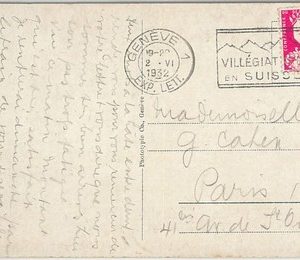 66501 - SWITZERLAND - POSTAL HISTORY -  POSTMARK on POSTCARD - Mountains 1932