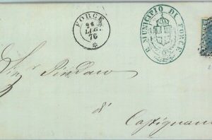 89434 - REGNO - STORIA POSTALE -  Annullo NUMERALE su BUSTA: Force ASCOLI PICENO