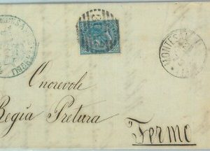 89446 - REGNO - STORIA POSTALE - Annullo NUMERALE su BUSTA Monte San Pietrangeli