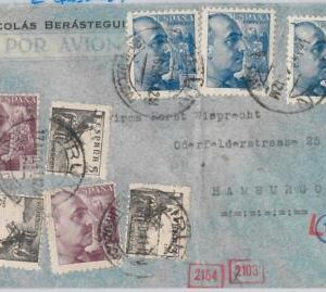 41663 - SPAIN - Postal History - COVER to GERMANY - GERMAN & SPANISH CENSURE