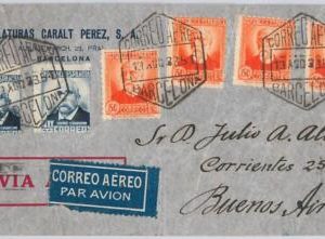 41667 - SPAIN España - Postal History - COVER via AEROPOSTAL to ARGENTINA 1933