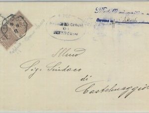 80480 - ITALIA REGNO - STORIA POSTALE -  BUSTA da BENTIVOGLIO Bologna  - 1911