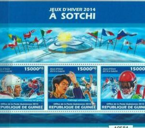 A0575- GUINEA, ERROR, MIPERF, Miniatur s: Winterspiele von Sotschi 2013,...