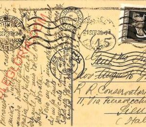 ad5994  - ROMANIA - POSTAL HISTORY - Postcard to Italy 1939 - CENSOR
