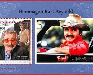 A1928 - GUINEA, ERROR: MISSPERF, HOJA DE RECUERDO - 2018, Burt Reynolds, Cine