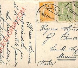 ad6002 - ROMANIA - Postal History - POSTCARD to  ITALY  1925
