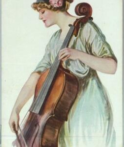 91875 - VINTAGE Illustrated  POSTCARD -   Glamour MUSIC:   CELLO