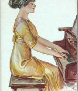 91874 - VINTAGE Illustrated  POSTCARD -   Glamour MUSIC:   PIANO