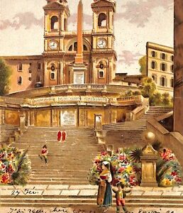 ab0580 - CARTOLINA D'EPOCA - ROMA Città : Piazza di Spagna