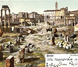 ab0588 - CARTOLINA D'EPOCA - ROMA Città : Foro Romano e Basilica Giulia