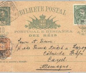 70066 - PORTUGAL  - POSTAL HISTORY - 25 Reis STATIONERY CARD to GERMANY  1901