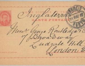 75380 - PORTUGAL - POSTAL HISTORY -  POSTAL STATIONERY  CARD  to GB -- 1890