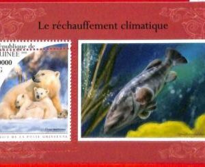 A1925 - GUINEA, ERROR: MISSPERF, S/S - 2018 Calentamiento global, Peces,...