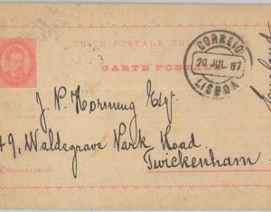 75381 - PORTUGAL - POSTAL HISTORY -  POSTAL STATIONERY  CARD  to GB -- 1887