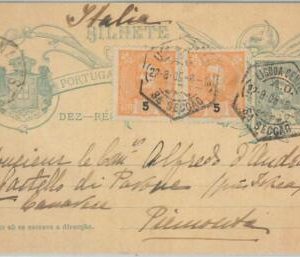 75392 - PORTUGAL - POSTAL HISTORY -  POSTAL STATIONERY  CARD  to ITALY  -- 1905