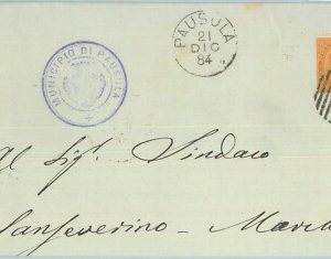 89492 - REGNO - STORIA POSTALE - Annullo NUMERALE su BUSTA: Macerata PAUSULA