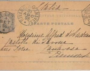 75388 - PORTUGAL - POSTAL HISTORY -  POSTAL STATIONERY  CARD  to ITALY  -- 1896