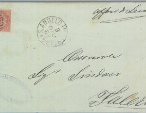 89500 - REGNO - STORIA POSTALE - Annullo NUMERALE su BUSTA: S. Angelo in Pontano