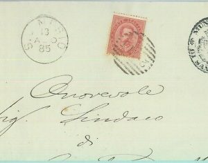 89503 - REGNO - STORIA POSTALE - Annullo NUMERALE su BUSTA: San Ginesio 1885