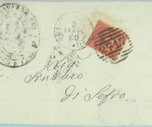 89504 - REGNO - STORIA POSTALE - Annullo NUMERALE su BUSTA Serravalle di Chienti