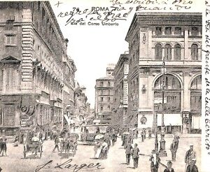 ab0596 - CARTOLINA D'EPOCA - ROMA Città : Via del Corso Umberto